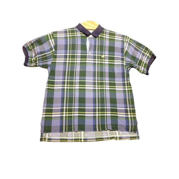 Brooks Brother Golden Fleece Men's Polo Shirt Size Large Green Plaid Short Sleev - Picture 5 of 6